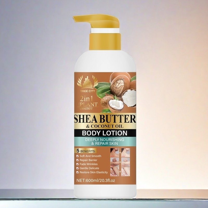 Hot-selling Organic Smoothing Hydrating 600ml Shea Butter Body Lotion Whitening Cocoa Butter Body Lotion