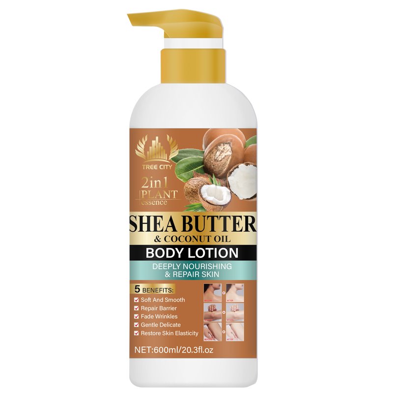 Hot-selling Organic Smoothing Hydrating 600ml Shea Butter Body Lotion Whitening Cocoa Butter Body Lotion