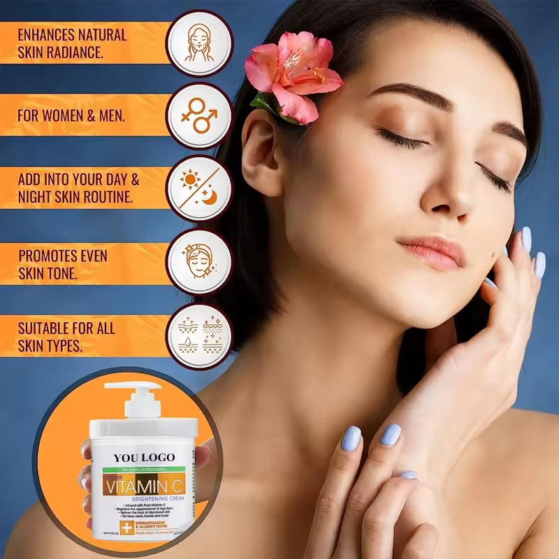 Custom Logo Vitamin C Cream Face Cream and Body Lotion Brightening Moisturizing Wrinkle Removal Bleaching Cream