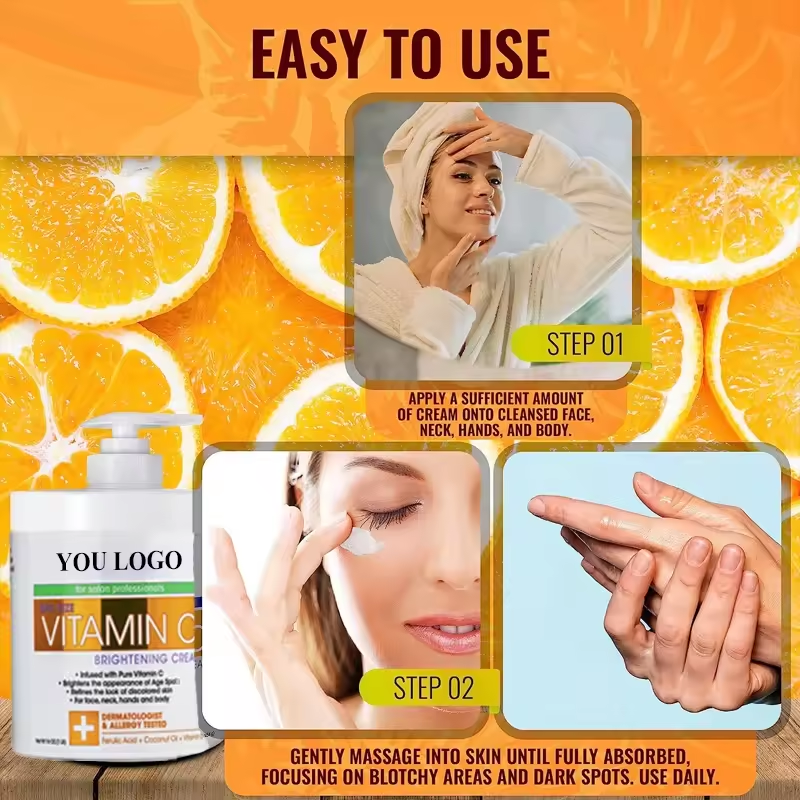 Custom Logo Vitamin C Cream Face Cream and Body Lotion Brightening Moisturizing Wrinkle Removal Bleaching Cream
