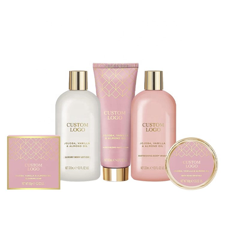 OEM Custom Logo Romantic Luxury Woman Body Care Paper Box Aromatic Spa Bath Gift Set