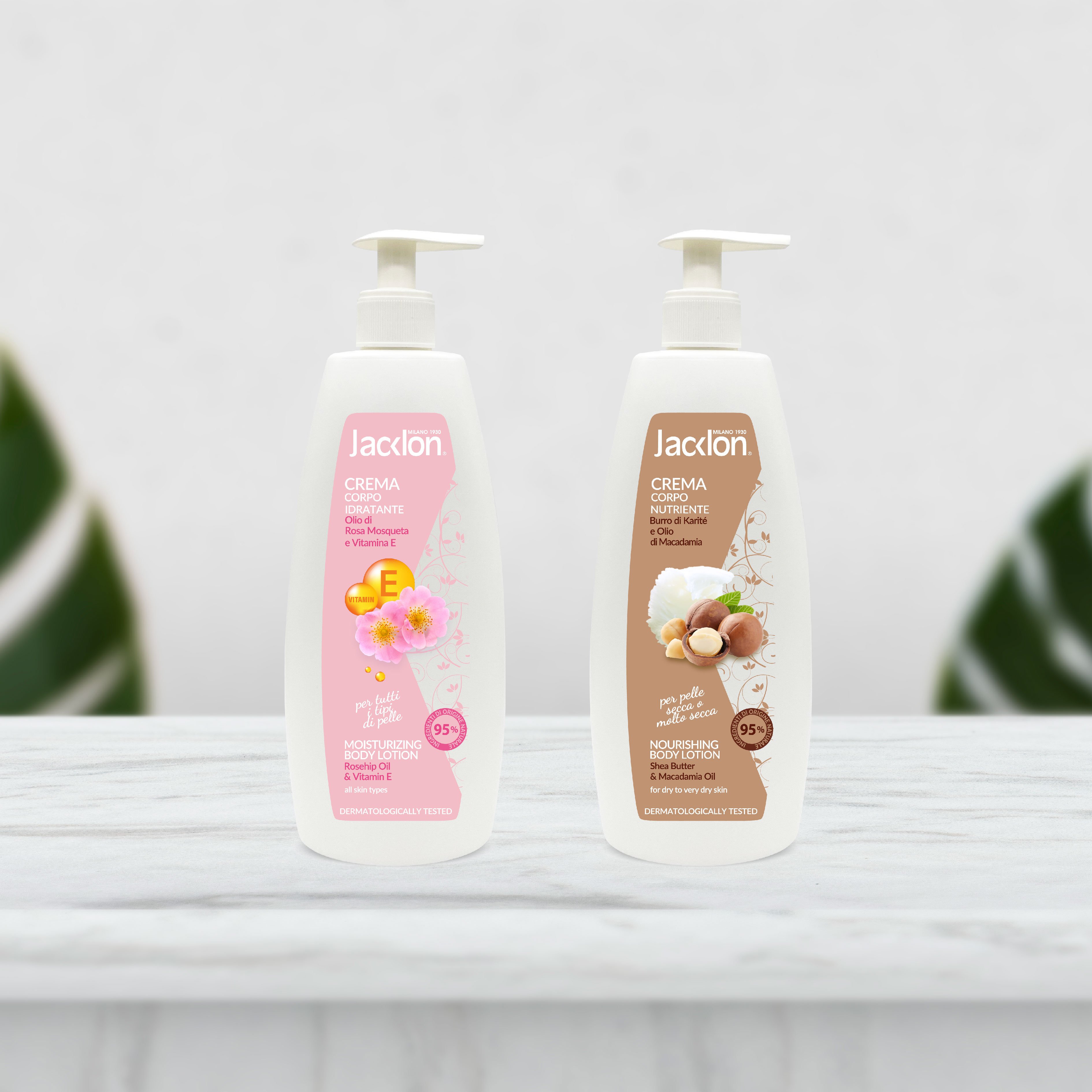 100% MADE IN ITALY BODY LOTION 95% NATURAL INGREDIENTS SHEA BUTTER & MACADAMIA OIL DERMATOLOGICALLY NICKEL TESTED 500ML