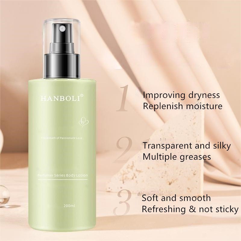 HANBOLI Private Brand Body Lotion Spray Anti Drying Moisturizing Fragrance Whitening Body Lotion Mist
