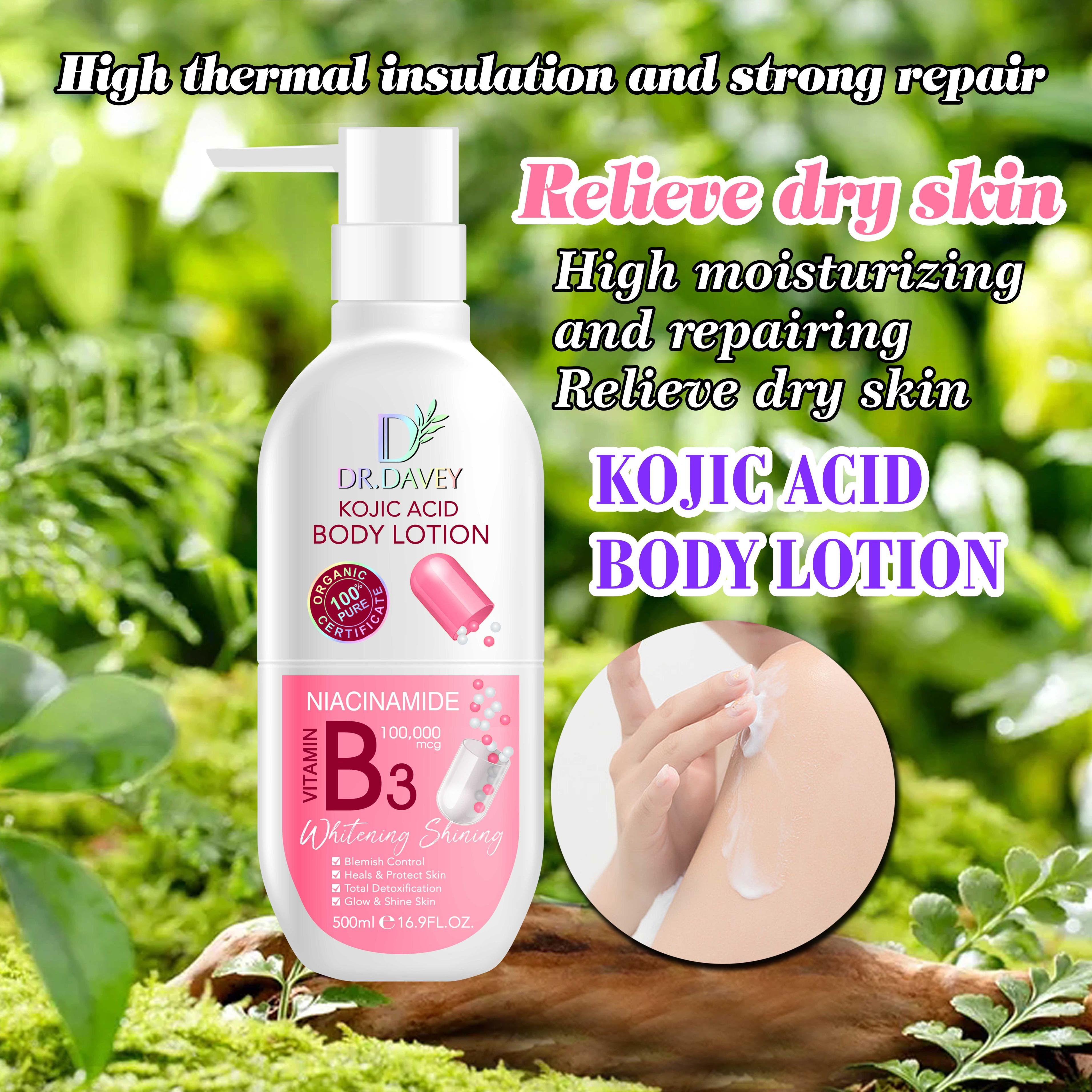 DR.DAVEY Kojic Acid Body Lotion Whitening Lightening Body Lotion For All Skin