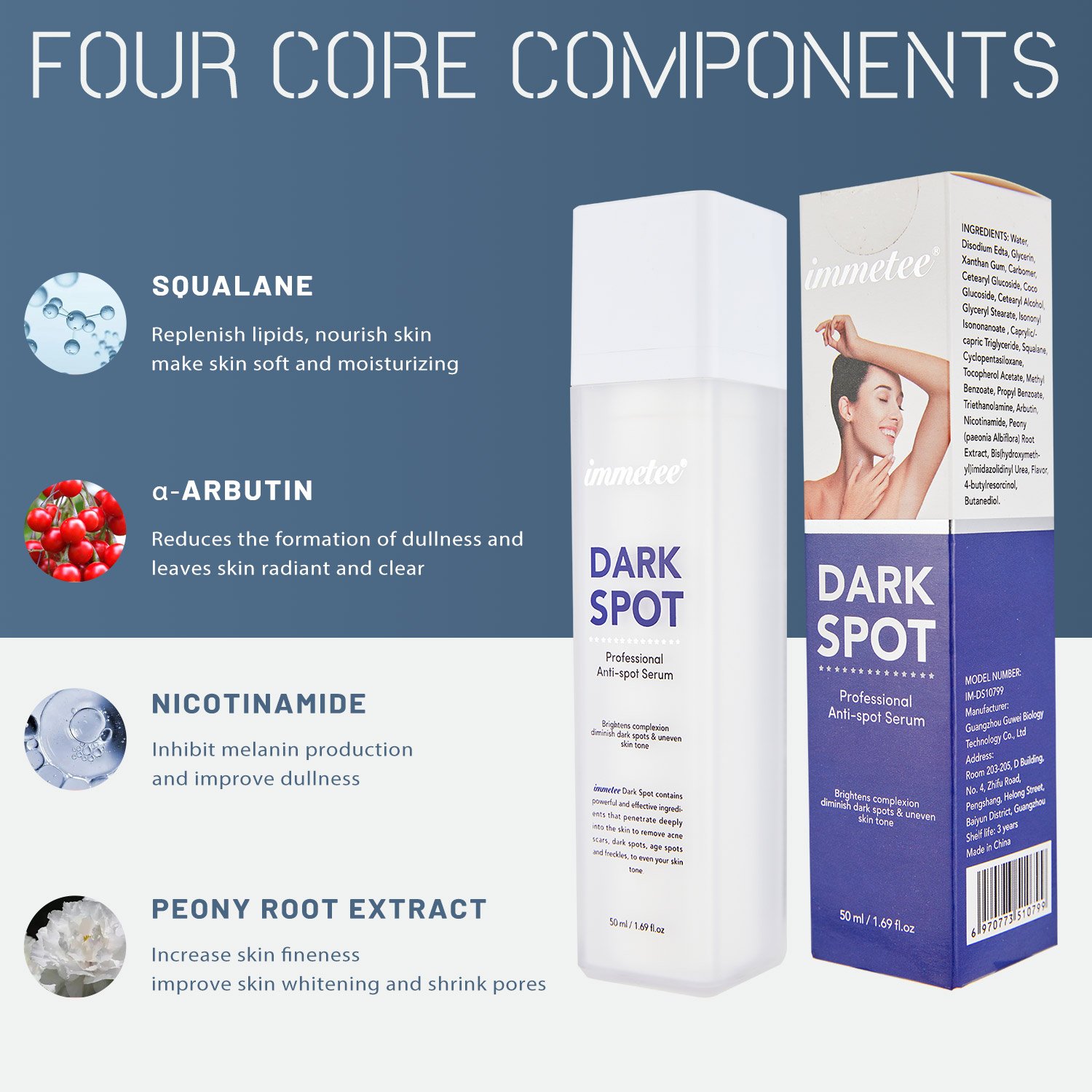 Dark Spot Cream Organic Nicotinamide Skin Whitening Moisturizing Leg Underarm Bleaching Cream Body Lotion