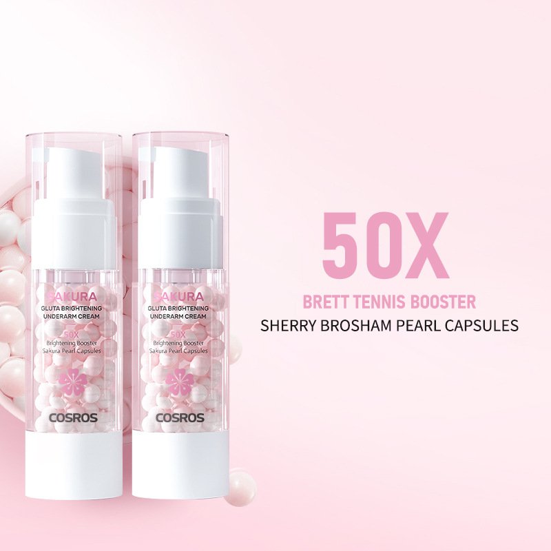 Lexenic Sakura Gluta Brightening Booster Cream, Cosros Underarm Whitening Cream, 50x Brightening Booster Sakura Pearl Capsules