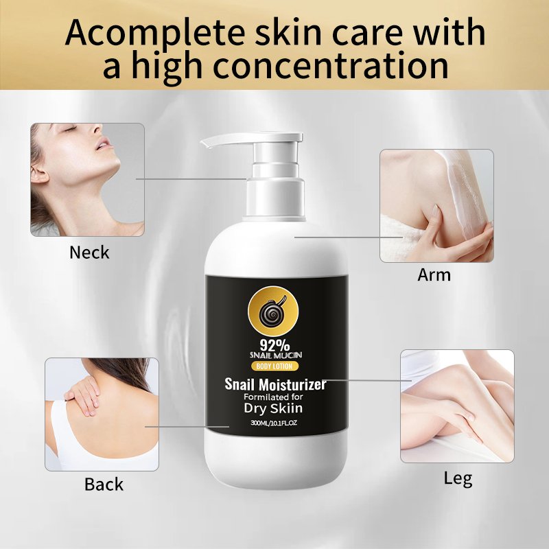High concentration snail mucus body Cream 300ml rich in hyaluronic acid, almond oil for dry skin deeply nourishing Body Lotion