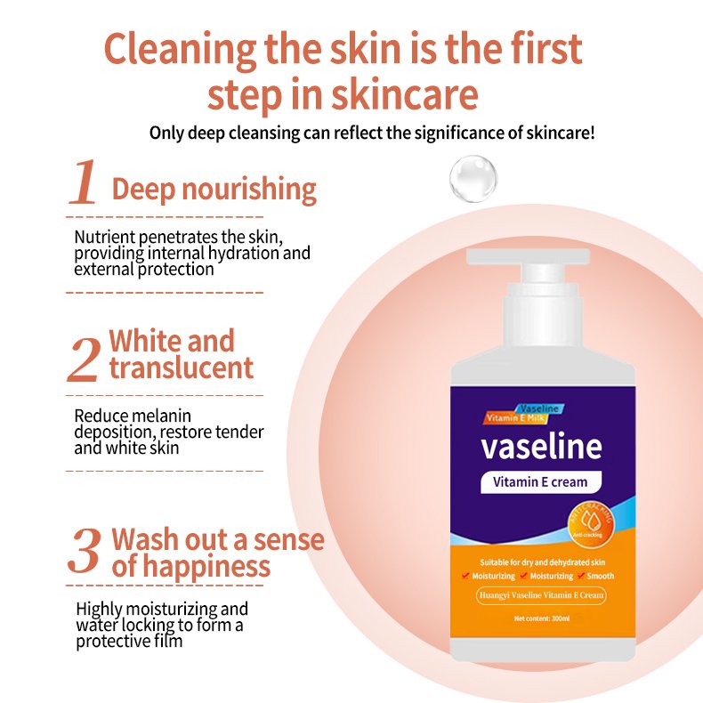 Vaseline Vitamin E Body Lotion 300ML Bestseller Adults Female Moisturizing Whitening Lotion Mongo Papaya Body Lotion OEM/ODM