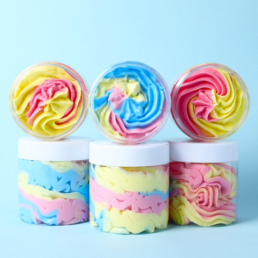 Private Label Vegan Natural Rainbow Body Butter Cream Custom Wholesale Adults Dry Female Moisturizing Body Lotion