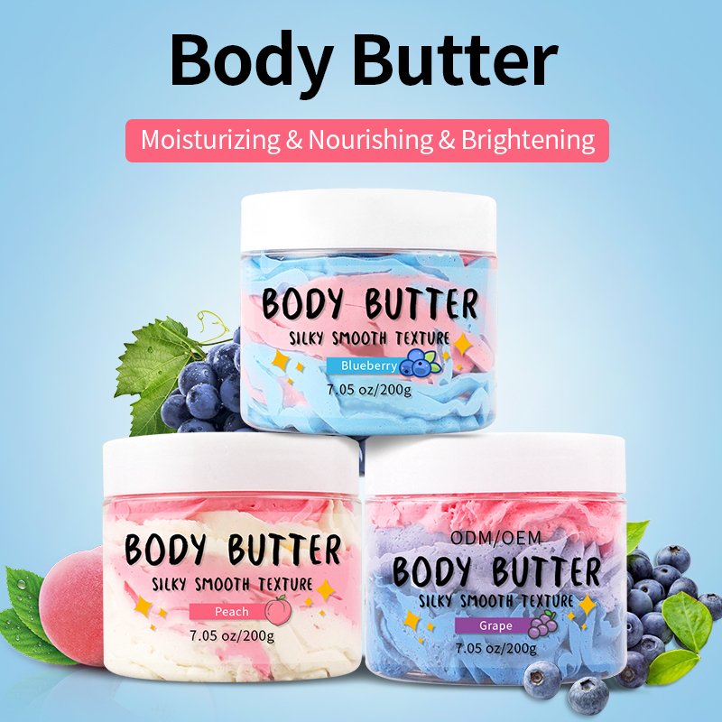 Custom Skin Smooth Nourishing Hydrating Lotion Rainbow Vegan Organic body butter glaze