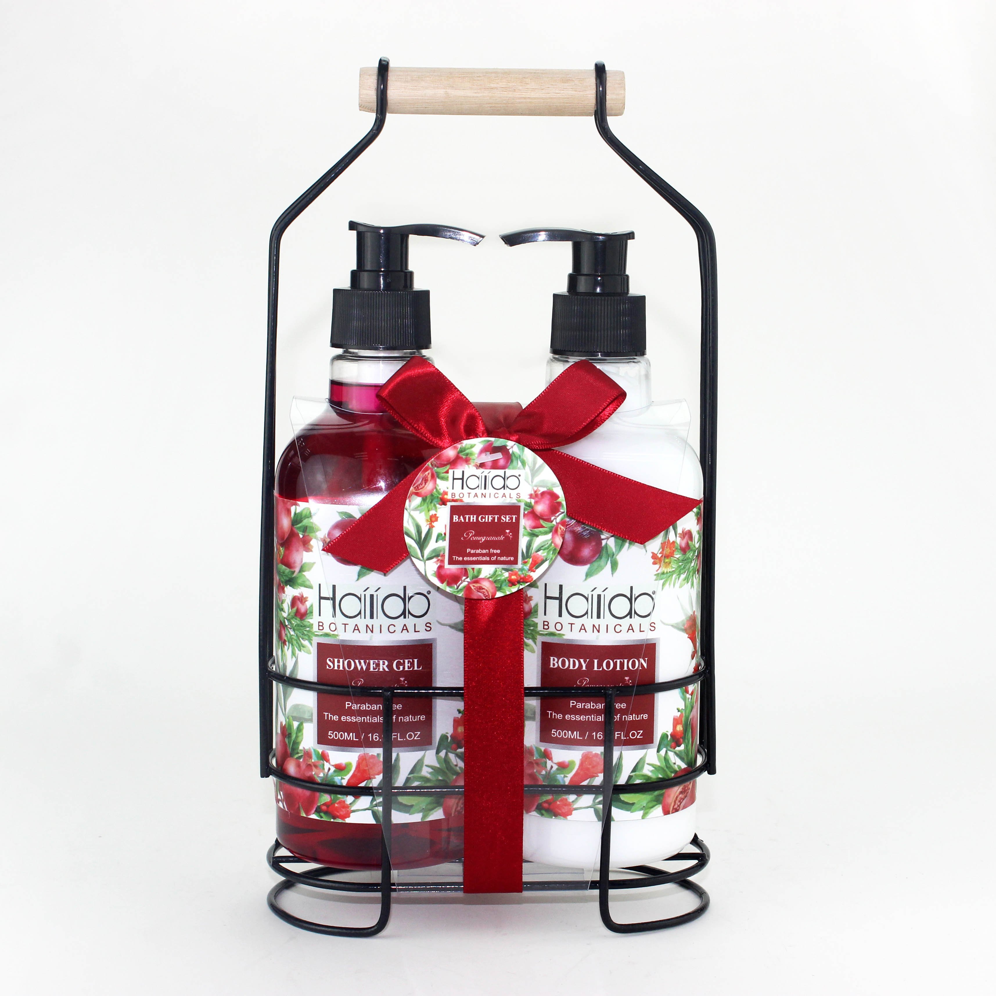 OEM customizable color wholesale all natural material shower gel body lotion and shampoo bath gift set