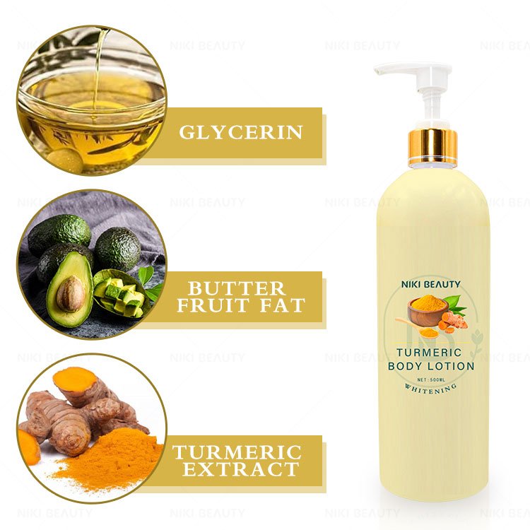 Private Label Vegan Organic Adult Skin Lightening Whitening Moisturizing Turmeric Body Lotion