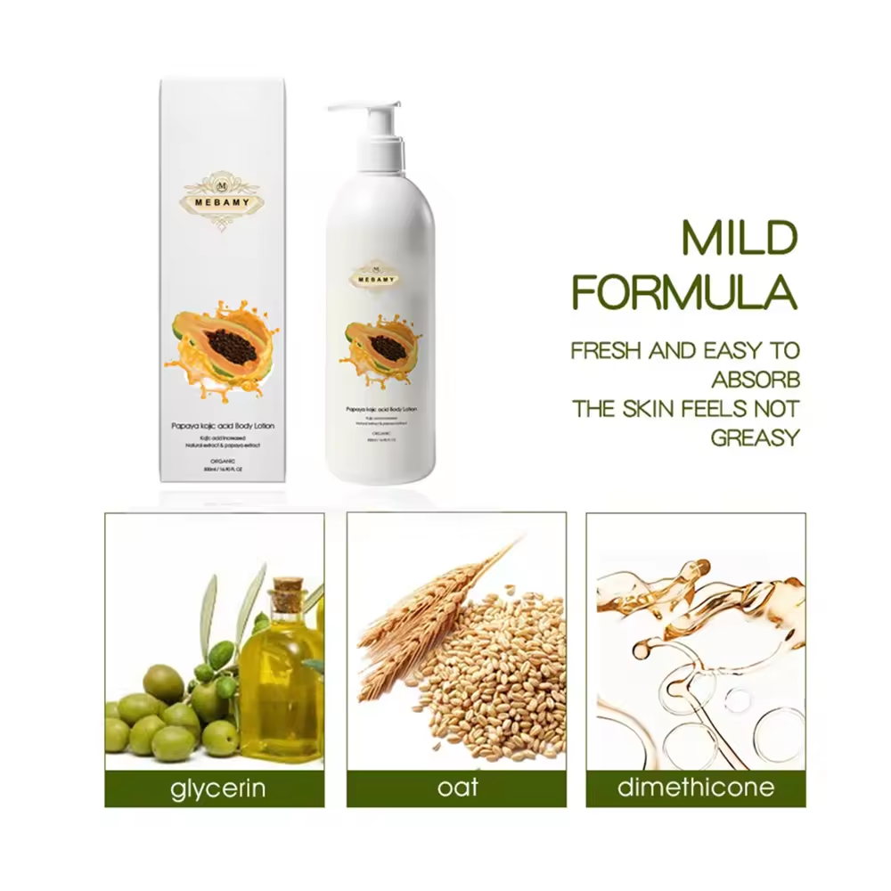 Private Label Papaya Whitening Body Lotion Kojic Acid Cream Glycerin Moisturizer Organic Papaya Kojic Acid Body Lotion