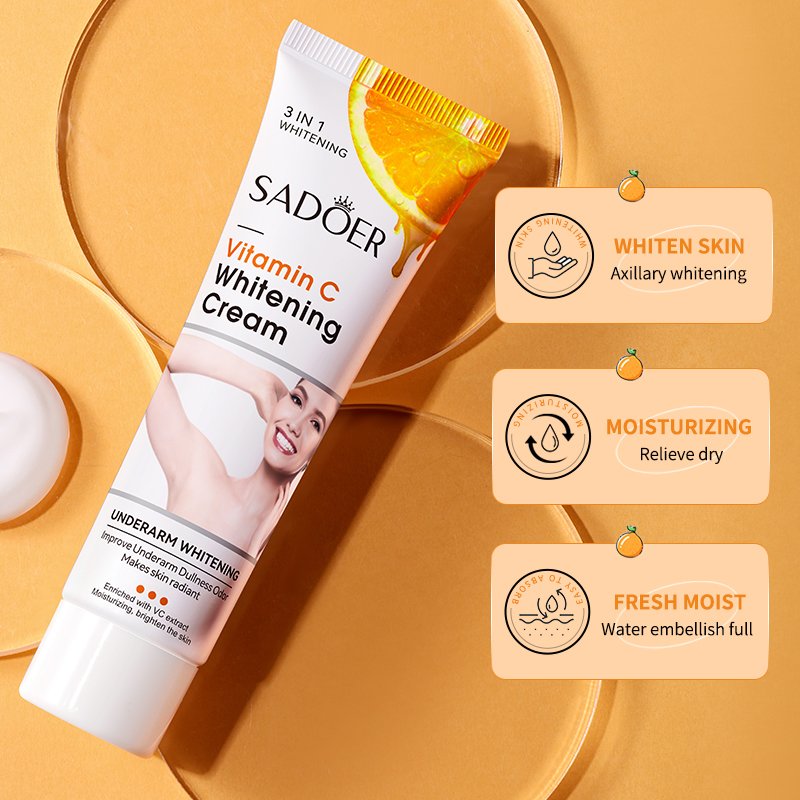 SADOER 50g Body Whitening Cream For Sensitive Area Underarm Skin Whitening Moisturizing Cream For Neck and Knees Private Parts