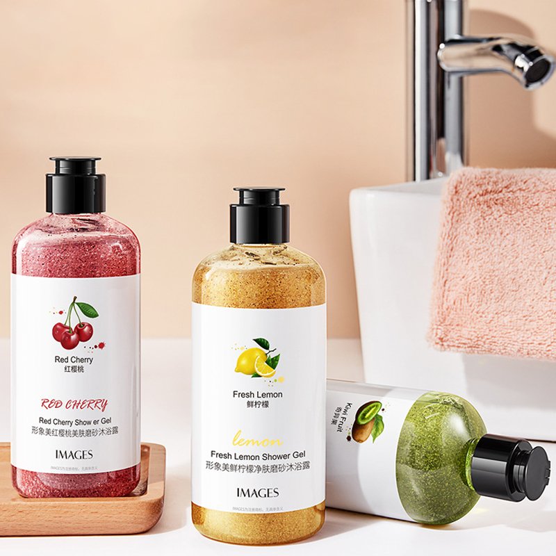 Images OEM private label fruit favors skin clean nourishing moisturizing body wash skin care bath gel body lotion