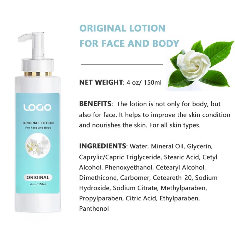 OEM Moisturizing Body Lotion Natural Organic Coconut Vitamin E Moisturizing Body Lotion