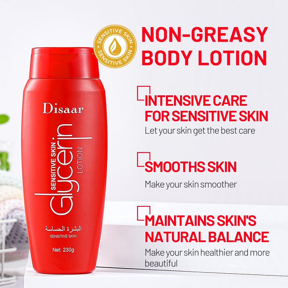 Disaar Good 230g Glycerin Body Lotion Pour Le Corps For Sensitive Skin Women With Shea Butter And Oat Extract Can Custom Logo