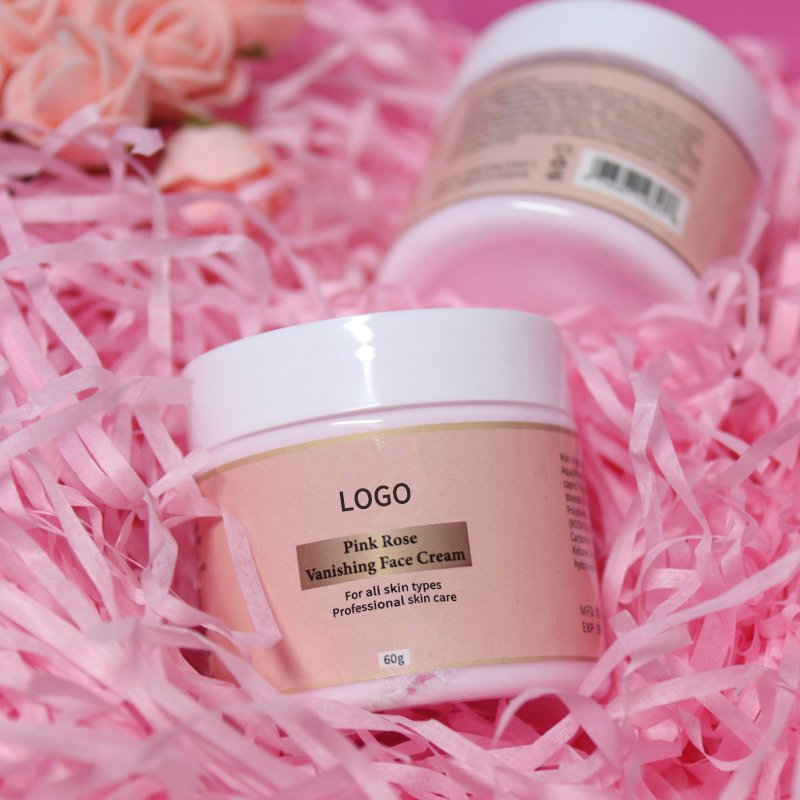Custom Korean Skin Care Facial Moisturizer Private Label Pink Brightening Natural Organic Whitening Face Rose Cream