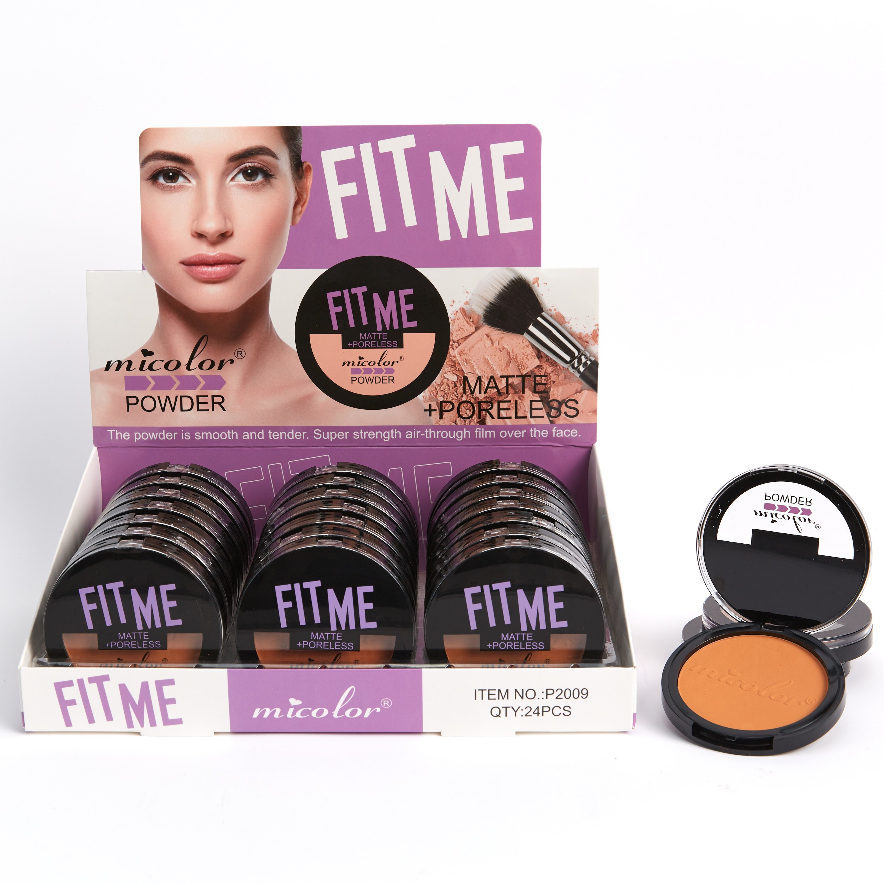 Private Label 3 Colors Waterproof Full Coverage Face Cream Compact Pressed Powder Foundation