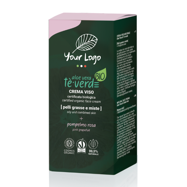Best Quality Private Label Aloe Vera Grapefruit 50ml Organic Face Cream for Oily and Combination Skin