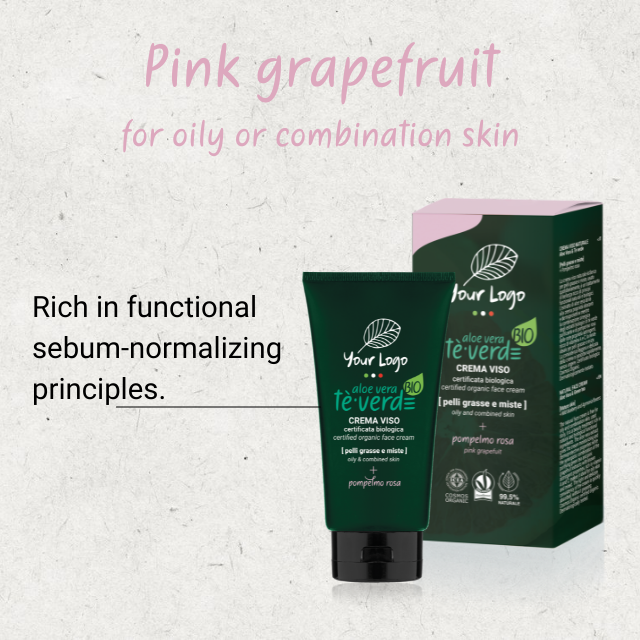 Best Quality Private Label Aloe Vera Grapefruit 50ml Organic Face Cream for Oily and Combination Skin