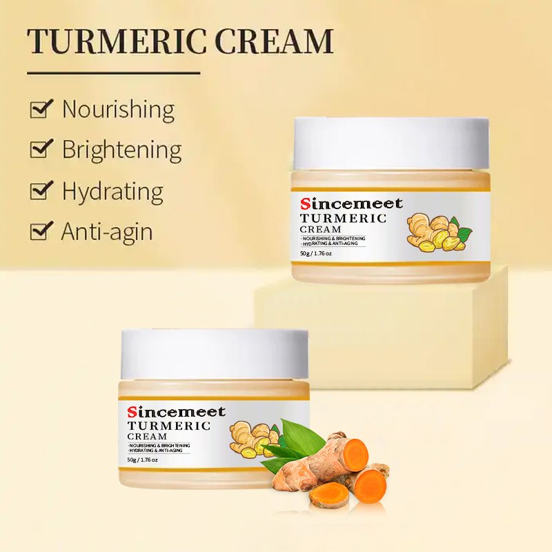 Private Label OEM 100% Natural Organic Whitening Bleaching Moisturizing Anti Aging Wrinkle Acne Removal Turmeric Face Cream