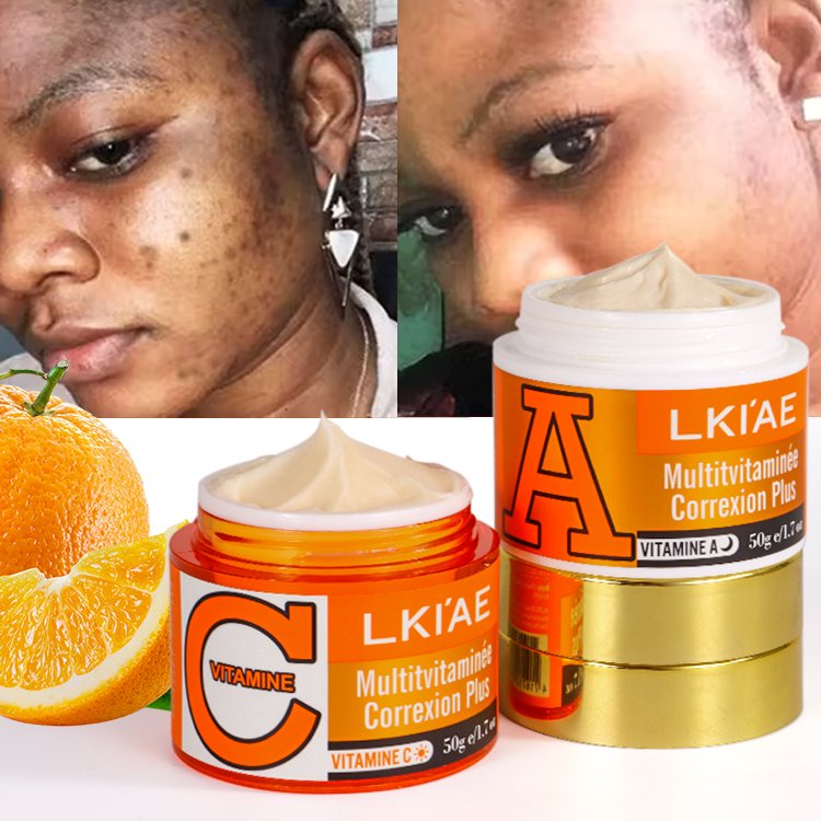 Private label wholesale Vitamin C&A cream 2pcs anti aging acne moisturizer skin care whitening multivitamin face cream