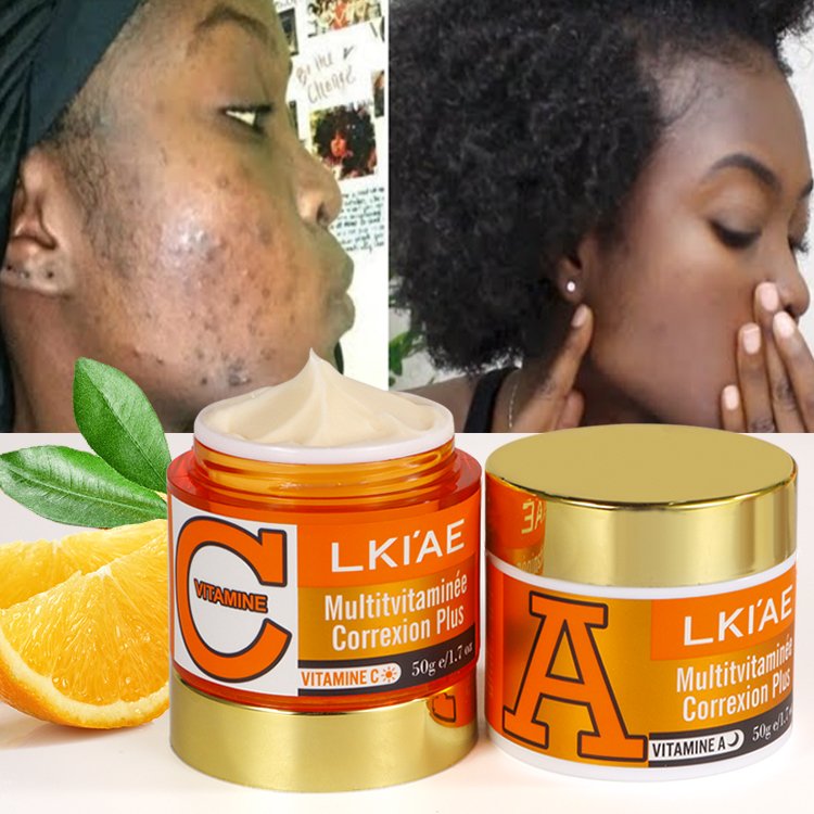 Private label wholesale Vitamin C&A cream 2pcs anti aging acne moisturizer skin care whitening multivitamin face cream