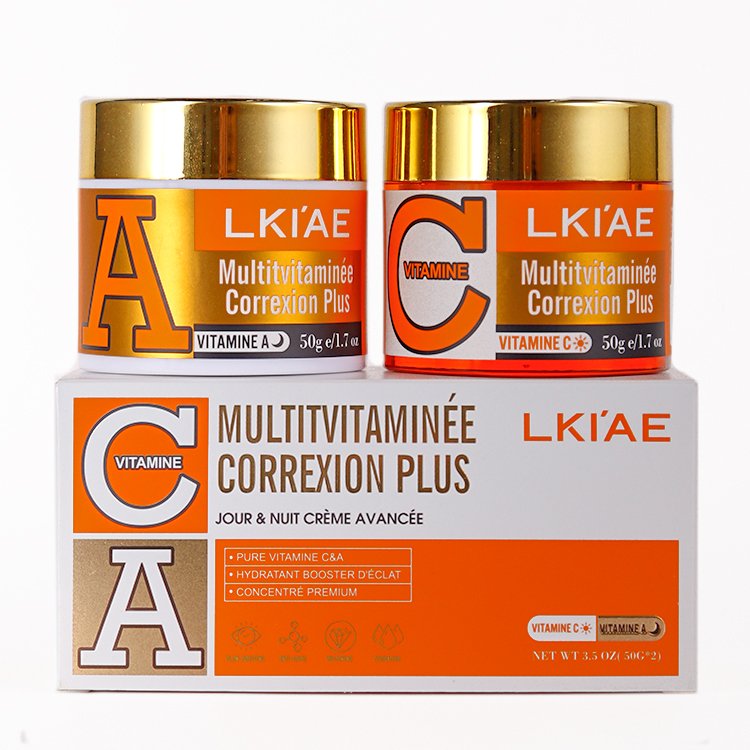 Private label wholesale Vitamin C&A cream 2pcs anti aging acne moisturizer skin care whitening multivitamin face cream