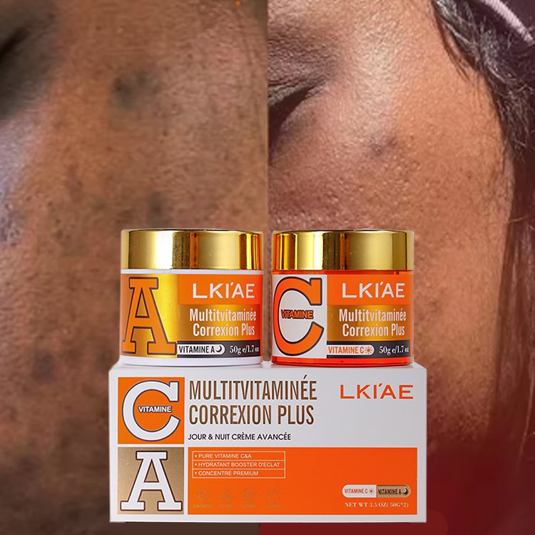 Private label wholesale Vitamin C&A cream 2pcs anti aging acne moisturizer skin care whitening multivitamin face cream