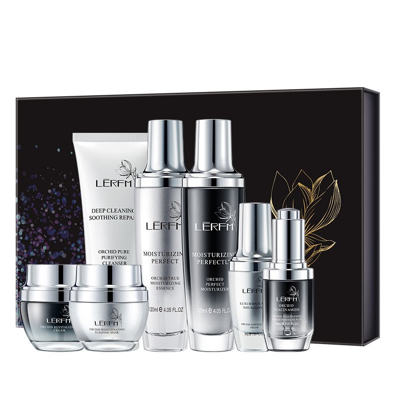 Hot Sales Orchid Perfect Anti-aging Moisturizing Seven-Piece Set Lotion Serum Eye Cream Skin Face Care Kit