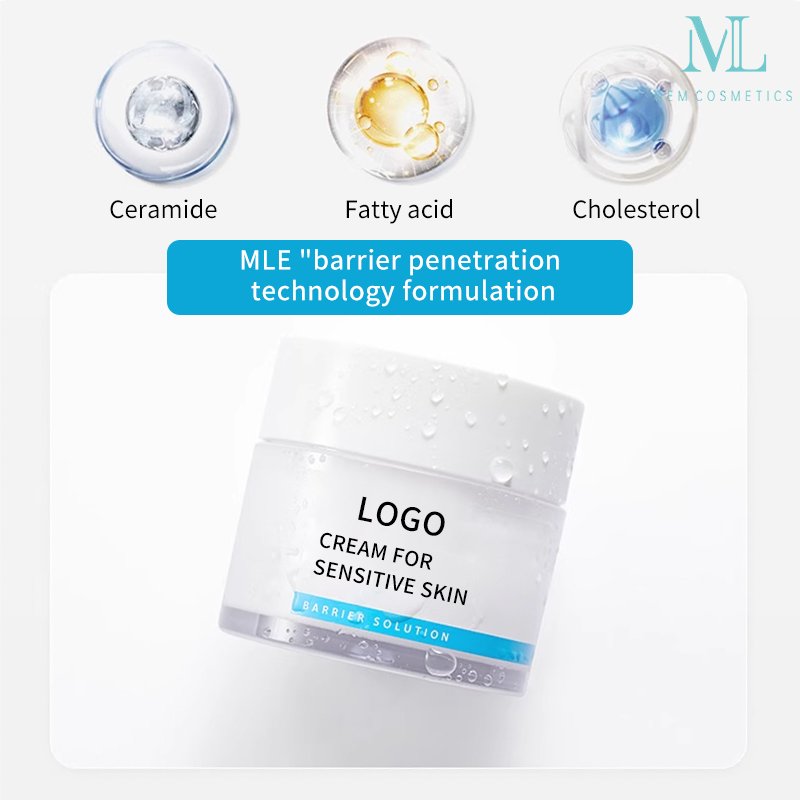 Custom Logo Centella Fatty Acid Repair Skin Barrier Face Cream Lotion Hyaluronic Acid Cream for Sensitive Skin
