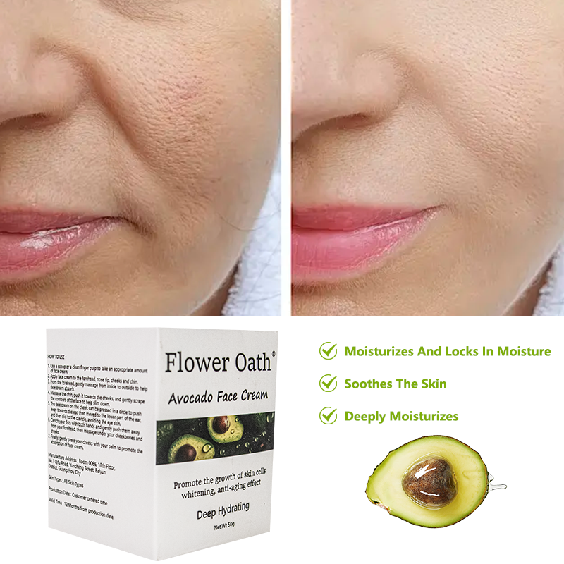 Flower Oath Best for fair skin Beauty collagen anti acne Best for glowing skin Whitening avocado face cream
