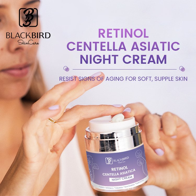 Private Label Organic Natural Retinol Centella Asiatica Night Cream Skincare Relieving Repairing Moisturizing Facial Cream