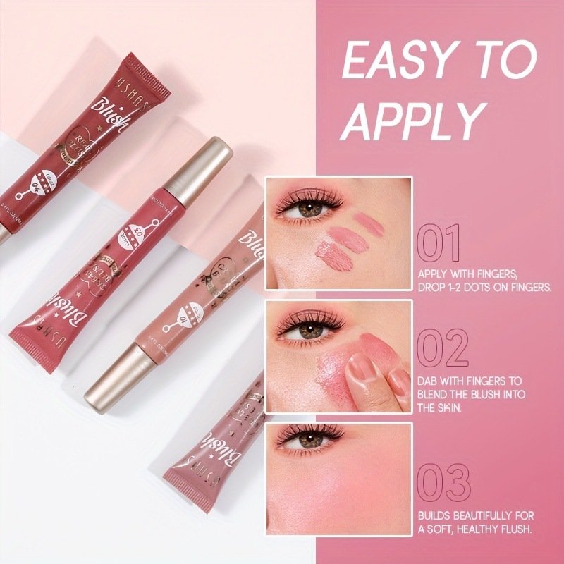 Silky Liquid Blush Cream Blush Matte Blush Liquid Contour Eyeshadow Lip Cheek Tint Eyes Makeup 12ml 4 Colours