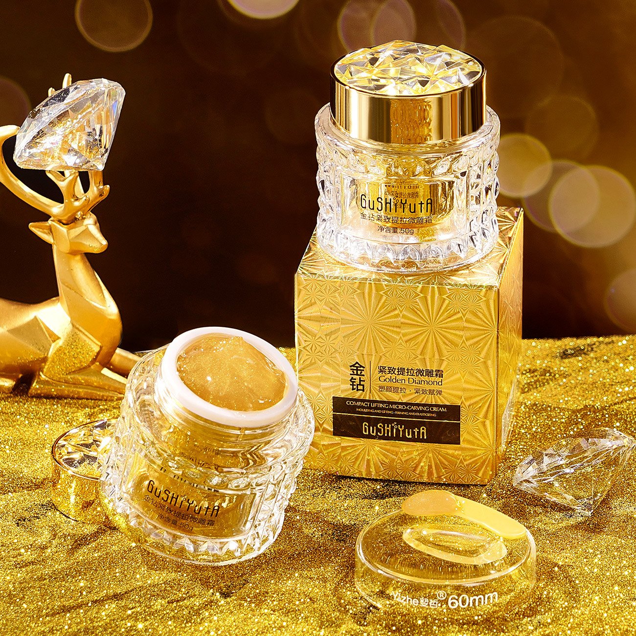 Whitening Moisturizing Organic 24K Gold Face Cream Firming and Skin Tightening Face Essence Cream