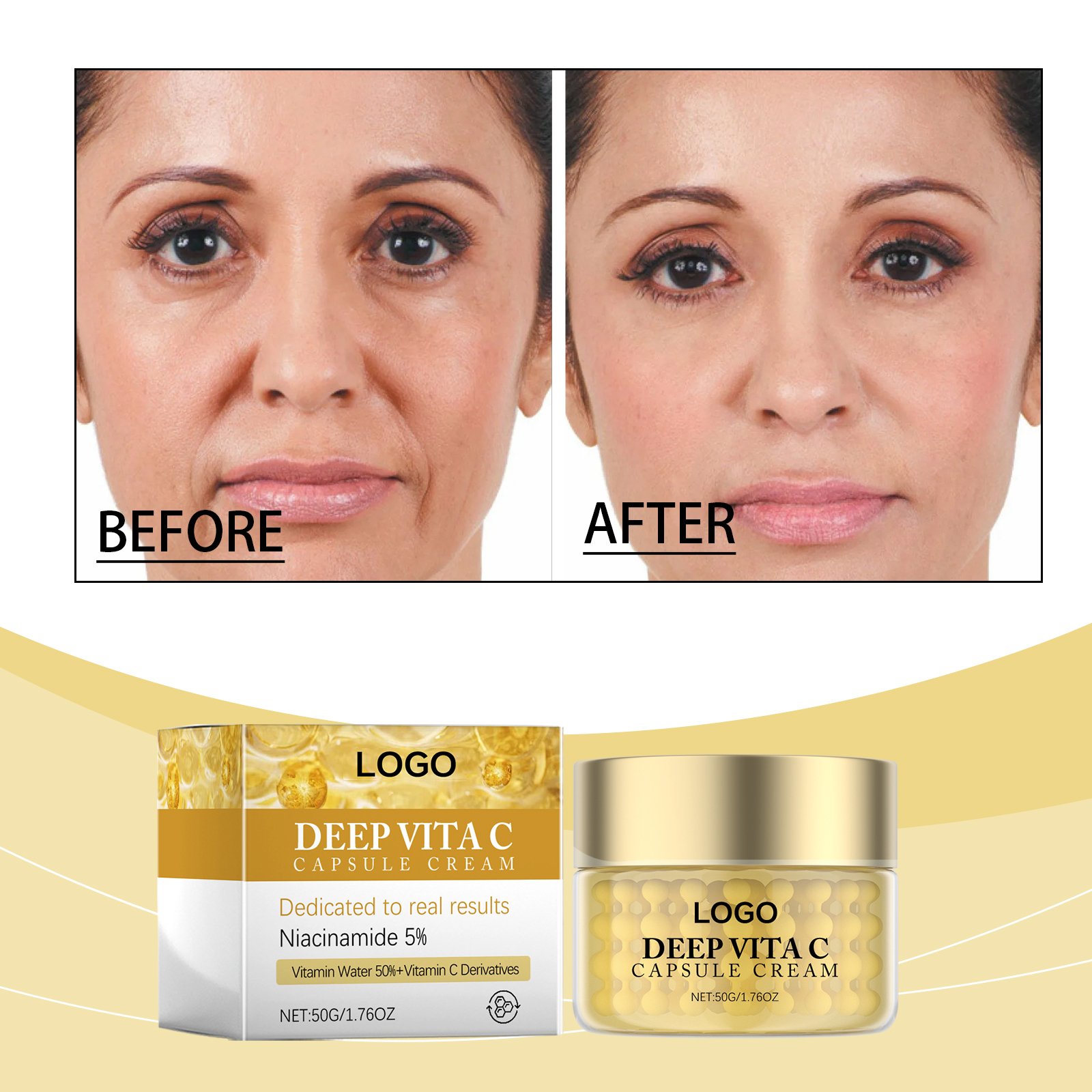 Oem Anti-wrinkle Tightening Antiaging Collagen vitamin c whitening Cream Wrinkle Remover Moisturizer Face Cream For Face