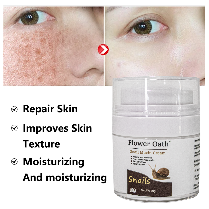 Wholesale Repairing Snail Face Cream Snail Moisturizer Whitening Anti Aging Blemishes Fine Lines Pores Shrink Snail Mucin Cream