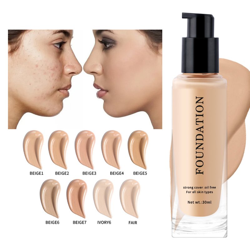 Custom Logo High Quality Full Coverage Moisturizer Organic Vegan Foundation Private Label Matte Waterproof Concealer Foundation