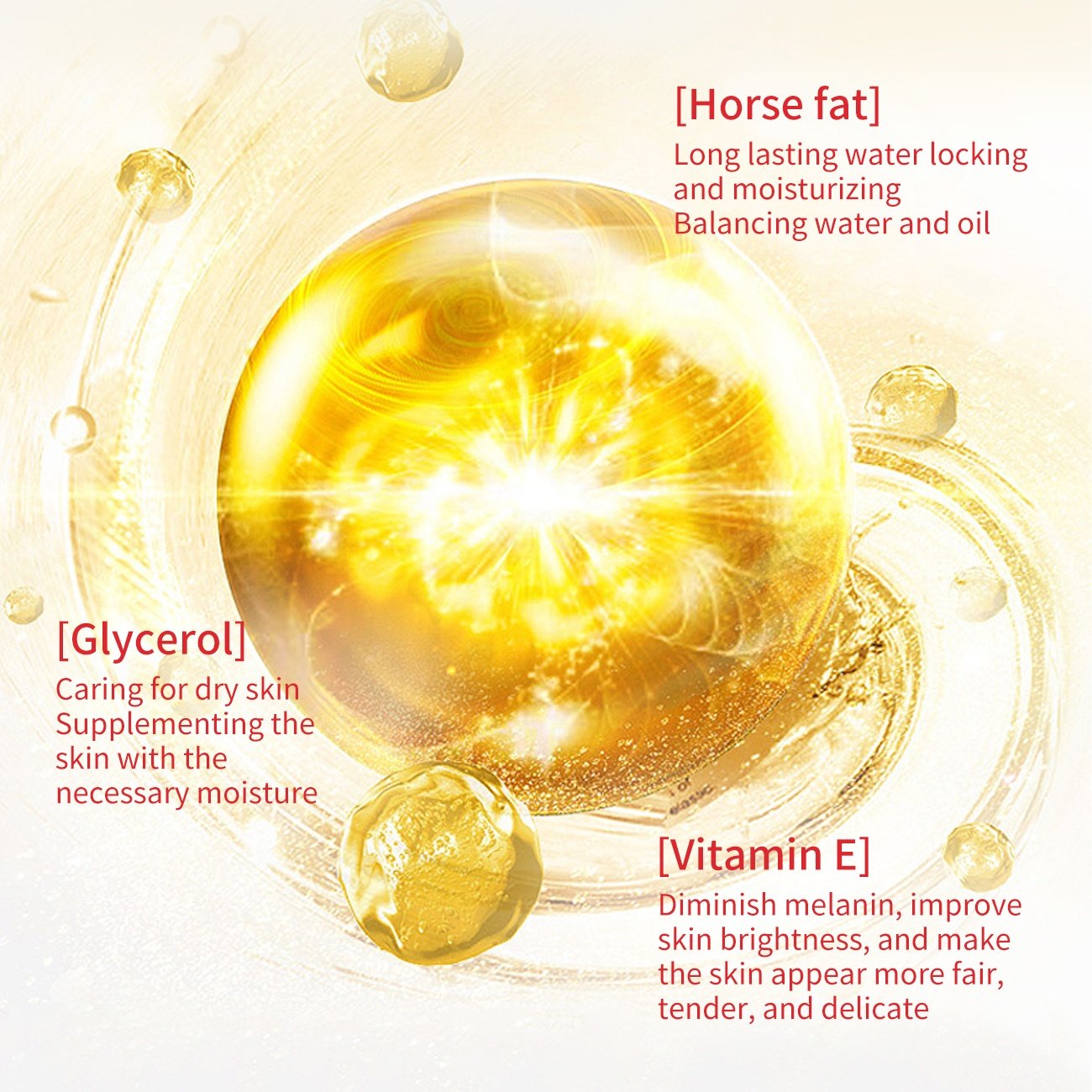 Factory customized OEM VE Horse oil moisturizing Anti wrinkle cream Anti wrinkle aging exfoliating whitening face cream