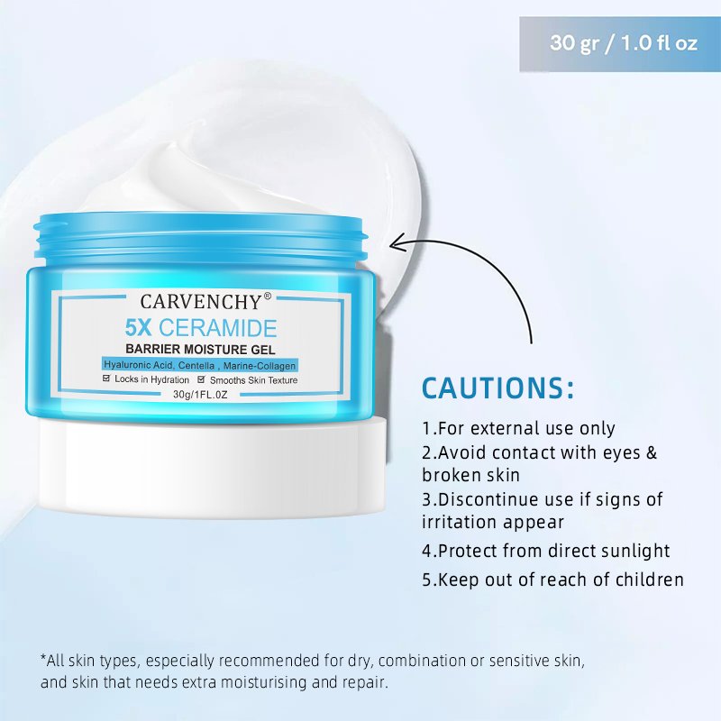 Korea skincare products 5X Ceramide Barrier moisture Cream Locks in Hydration Smooths Skin Texture Face Cream for beauty 30ml