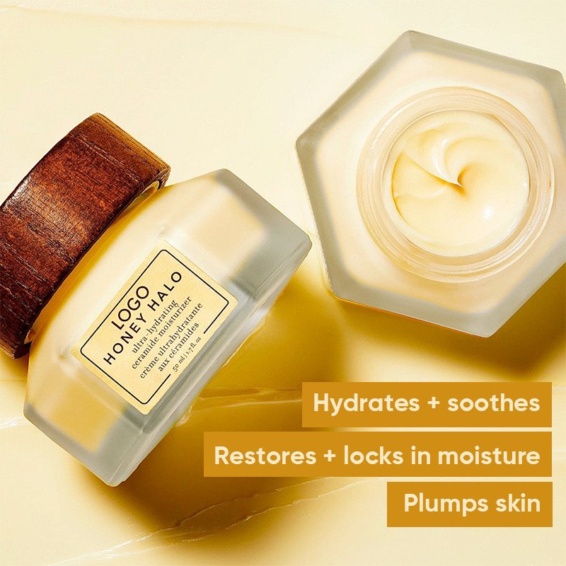 Private label Ultra-Hydrating Long-lasting Moisturizing & Antioxidant Ceramide Honey Face Cream For Dry Skin
