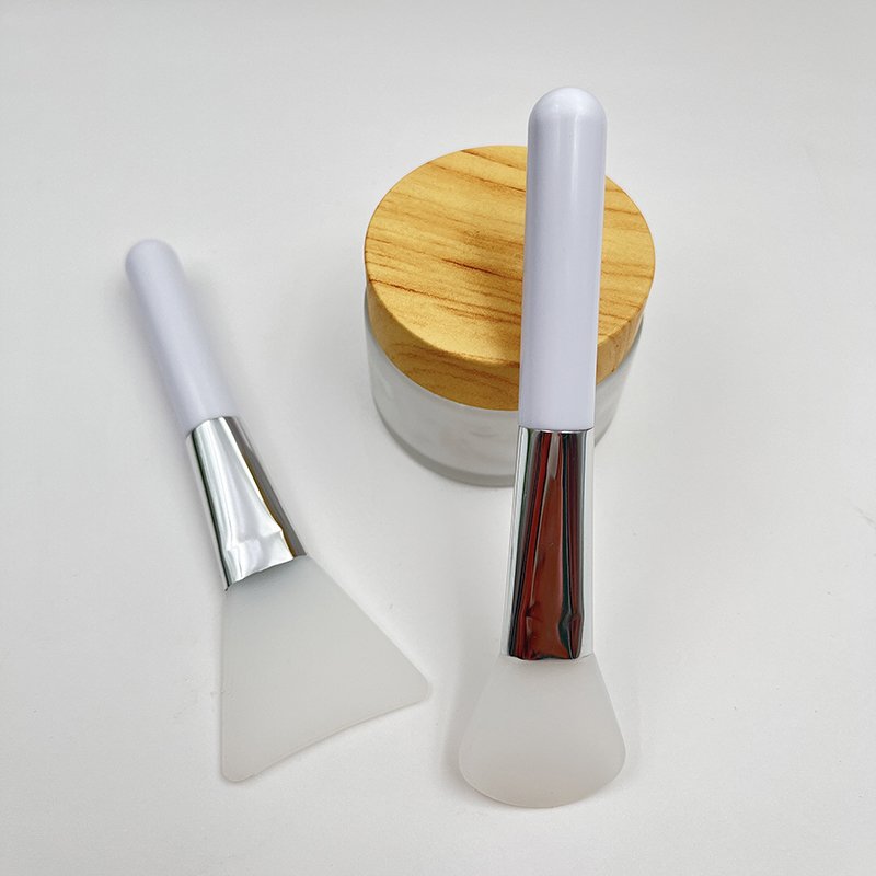 Custom Logo ABS Plastic Material Handle Soft Silicone Head Brush Face Cream Masking Applicator Facial Care Clay Mask Brush