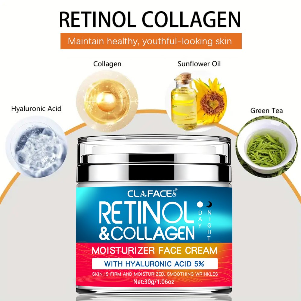 Customization Logo Face Cream Retinol & Collagen Moisturizer Face Cream Smooths Wrinkles Skin Care