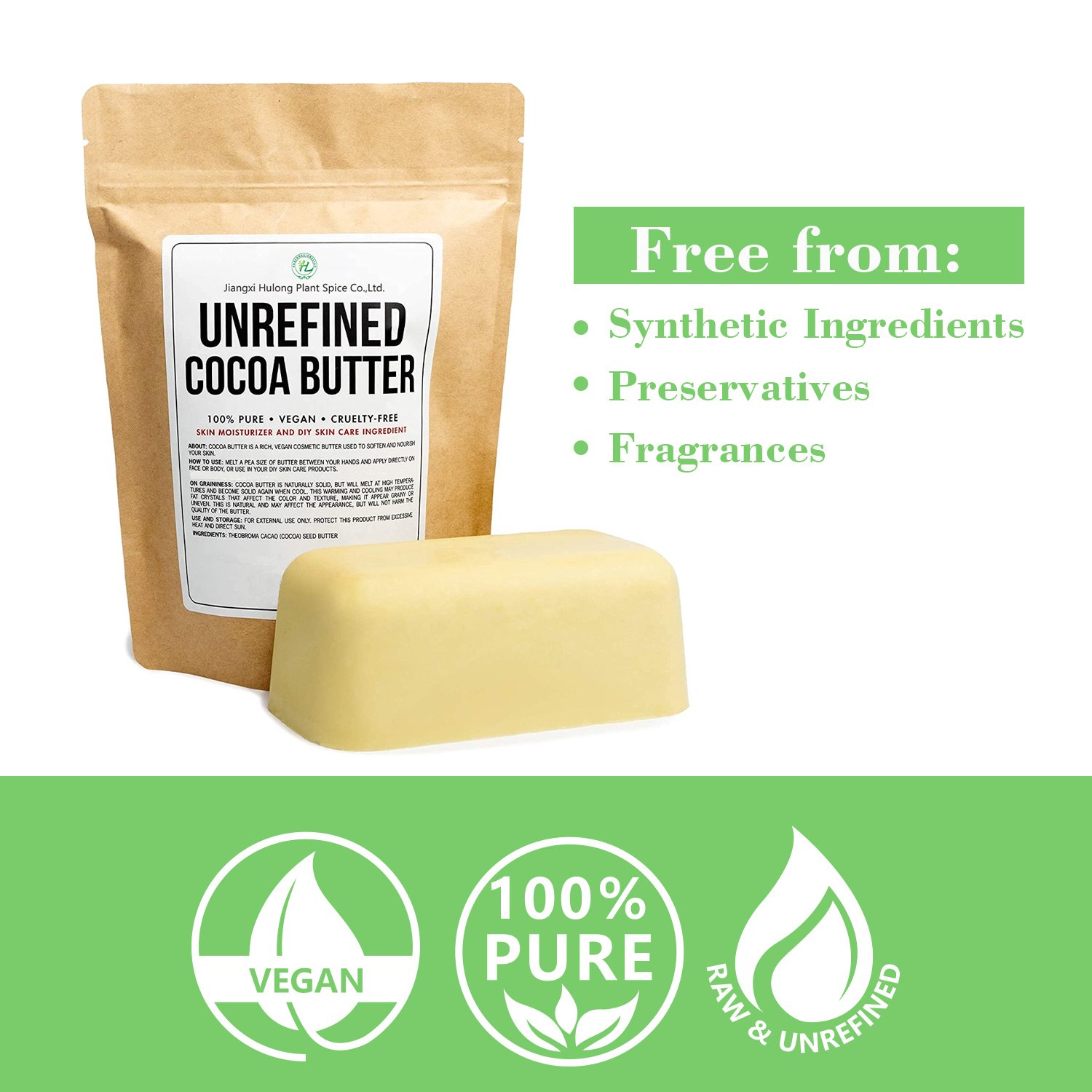 Natural Organic Cocoa butter bulk Supplier,1kg,Cold Pressed Raw Cacao Seed Oil Soild Unrefined For Cream, Lotion & Soap Making