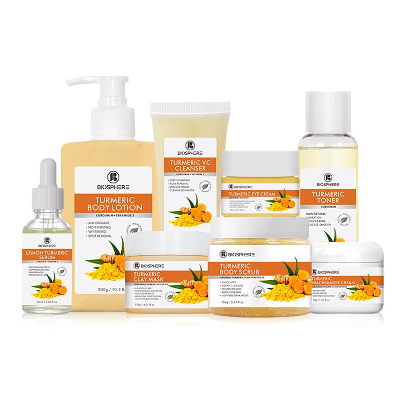 Halal Factory Skin Care Set Facial Technology Biosphere Whitening Repair Face Care Turmeric Whitening 24K Gold Skin Care Set