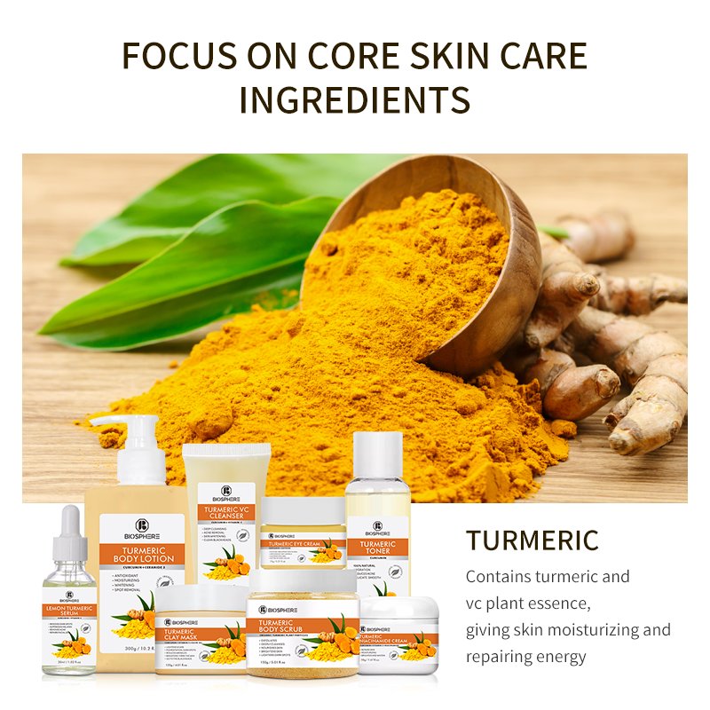 Halal Factory Skin Care Set Facial Technology Biosphere Whitening Repair Face Care Turmeric Whitening 24K Gold Skin Care Set
