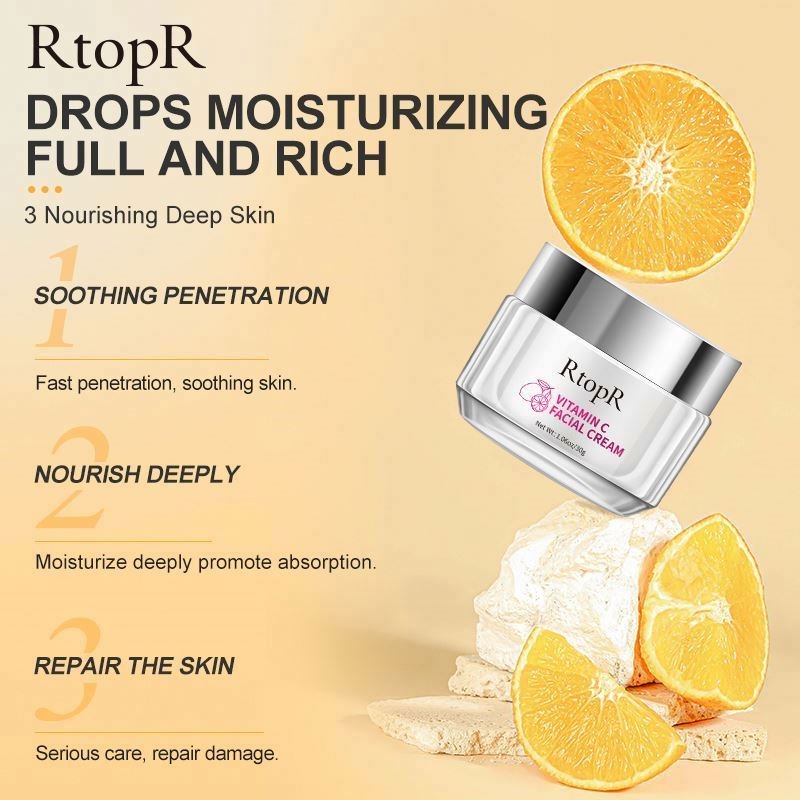 Moisturizing Face Cream RtopR Vitamin C Facial Whitening Organic Natural