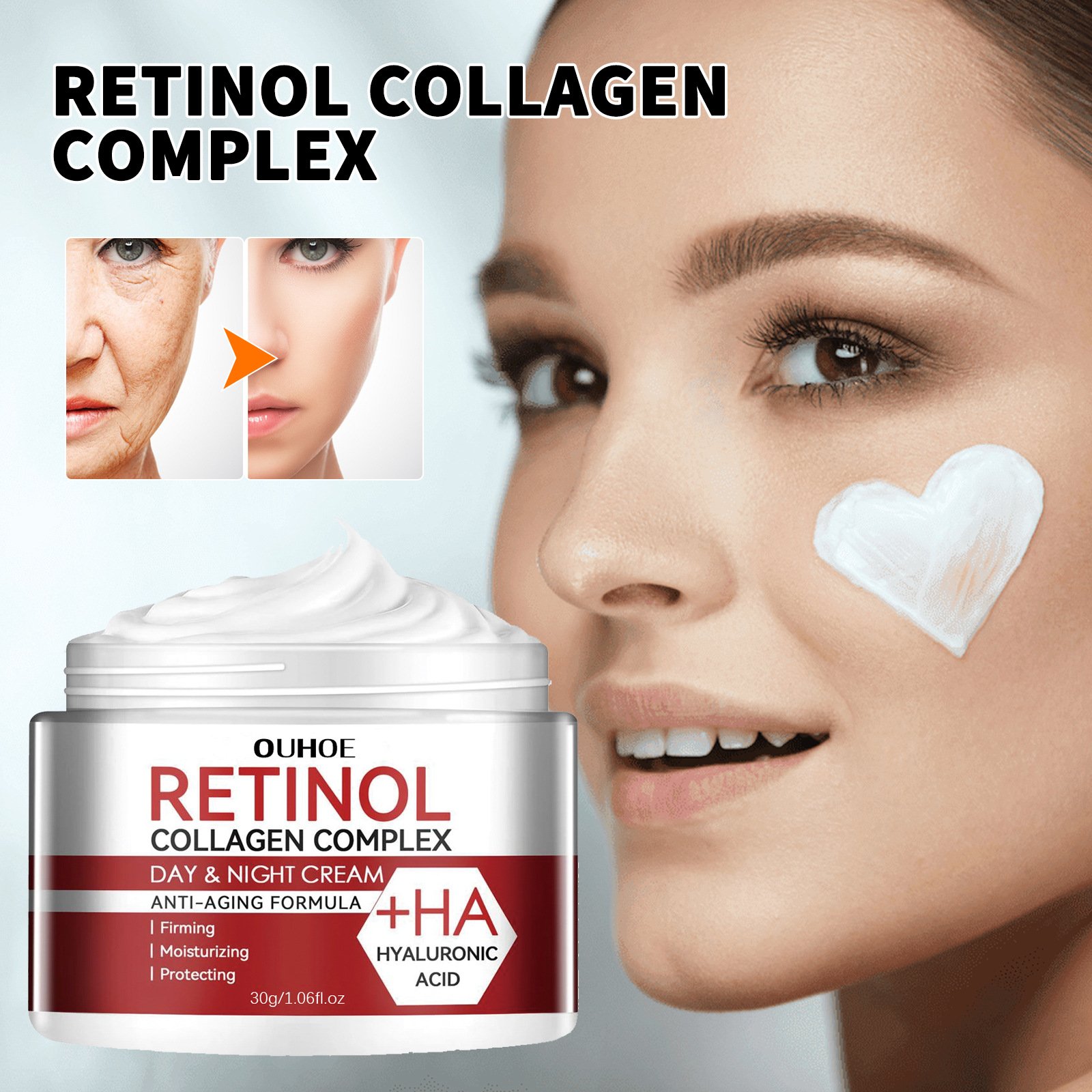 OUHOE Facial Skin Firming Lift Moisturizing Anti-aging Hydrating Day and Night Repairing Collagen Retinol Face Cream