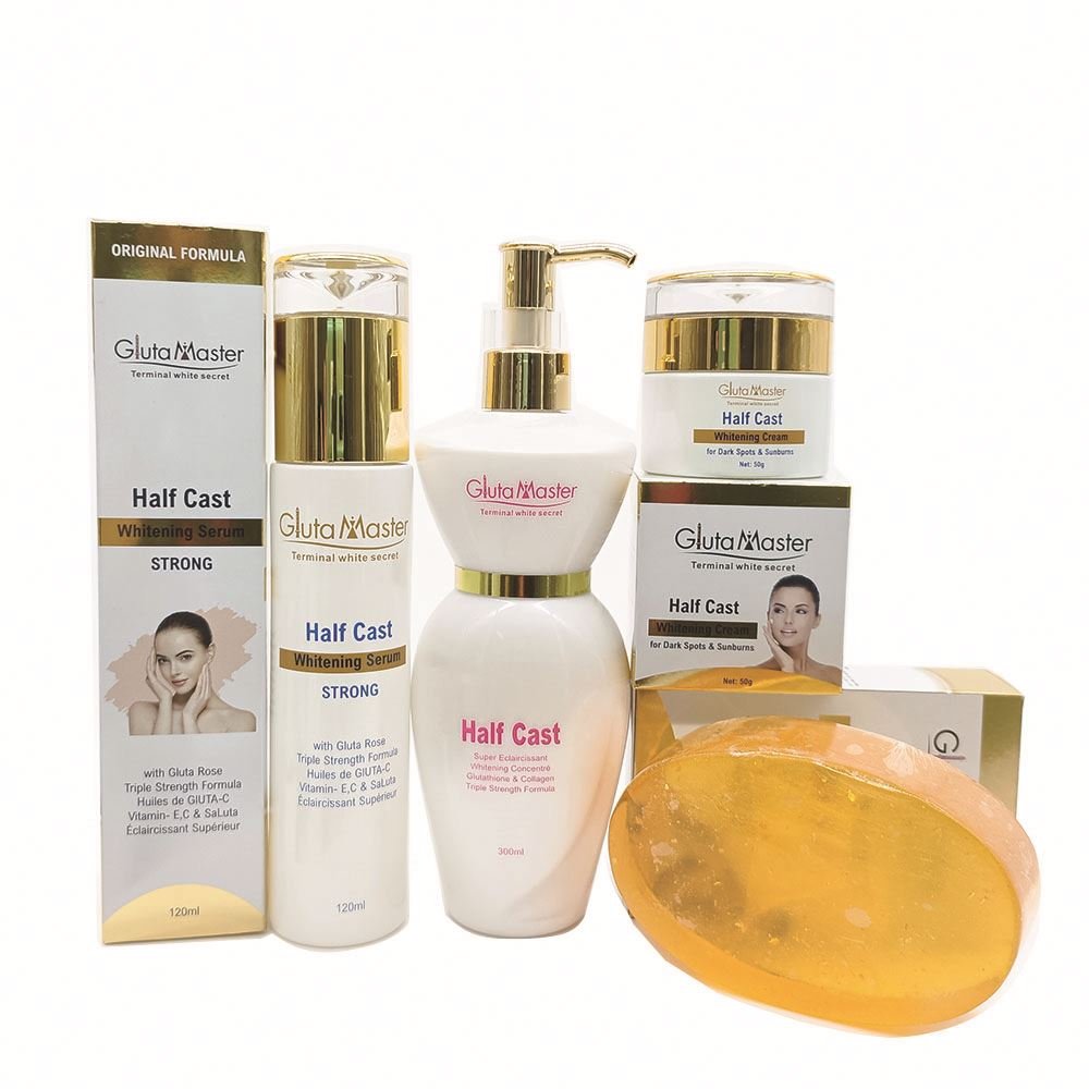 Glauta Master whitening body skin care set with Body lotion Face cream Super serum and soap